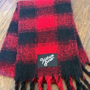 Victoria's Secret Red and Black Checkered Scarf
